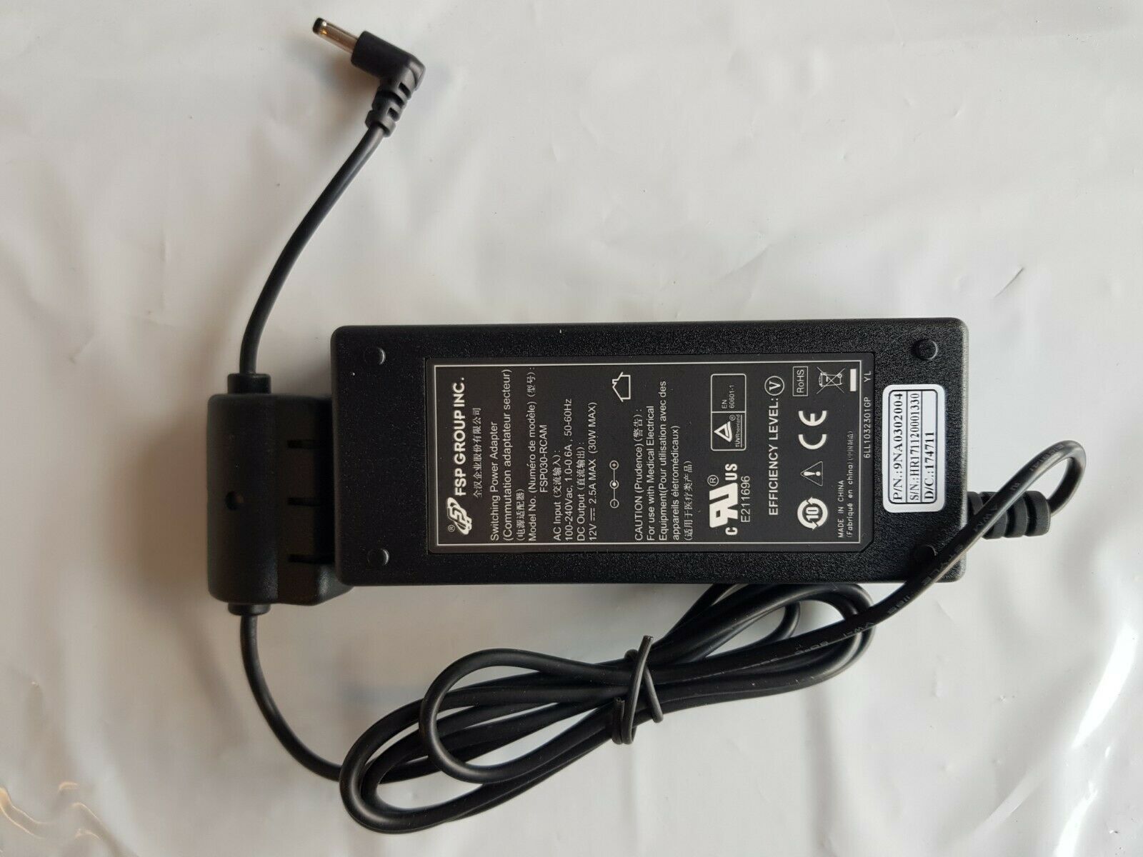 New 12V 2.5A FSP GROUP FSP030-RCAM AC/DC SWITCHING POWER ADAPTER 9NA0302004 30W